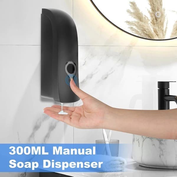 300 ml manuel sæbedispenser, vægmonteret flydende sæbedispenser med enkelt hoved, shampoodispenser
