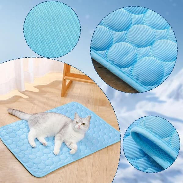 Kølemåtte til hund – blå, M, 50*62CM – Kølemåtte til kat – Selvkølende – Kølemåtter til hunde – Kølemåtte til hund – Kølemåtte til katte