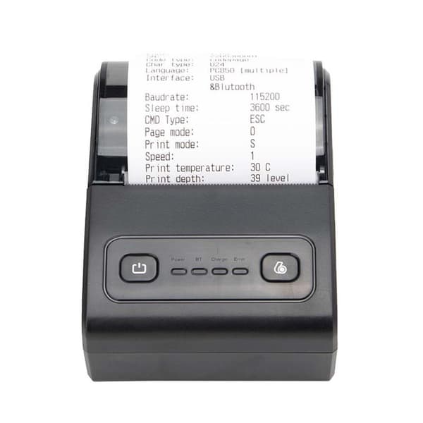 58mm USB + Bluetooth Thermal Receipt Printer for POS, Kitchen and Mobile Printing, Compatible with Android iOS Windows White+Grey