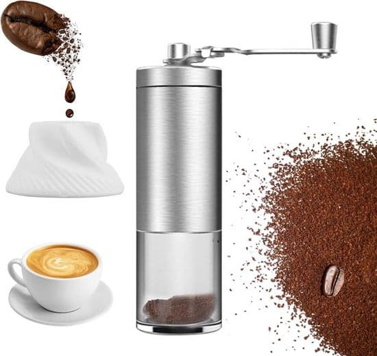 Manuel kaffekværn, manuel kaffekværn, justerbar kværn (rustfrit stål)