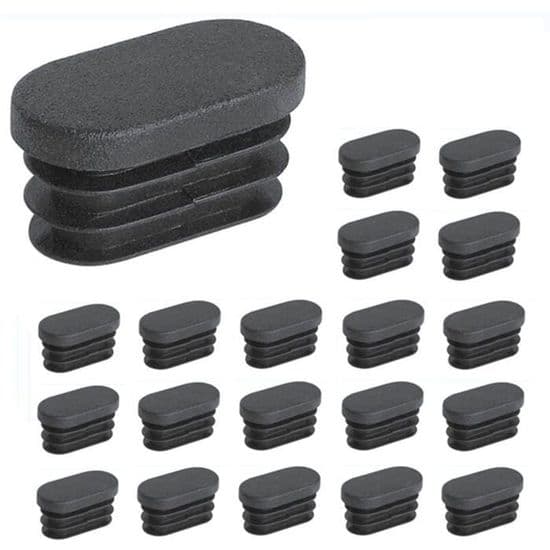 100 stycken 15x30mm plastlock för rör, möbelben, ovala lock för stolsben, plastpluggar