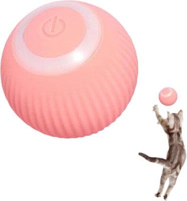 Pink - 1 Styk - Interaktiv Kattebold - Automatisk Interaktiv - 360° USB - Stimulerer Jagtinstinkt