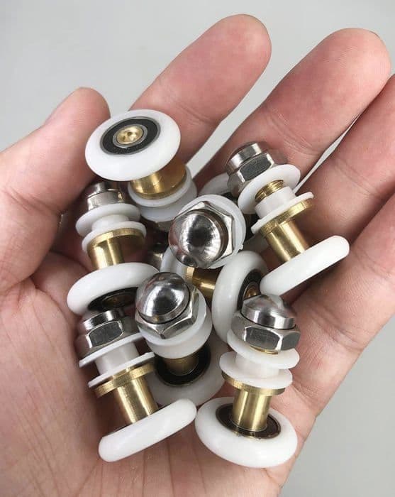 Dusj skyvedørruller, 8-delt dusjdørrullesett, 20 mm hjuldiameter