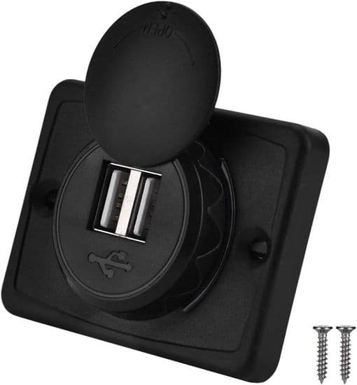 12V USB Panelmontering til 12V USB-stik, 3.1A Vandtæt DC12V/24V Bilopladerstik Strømadapter