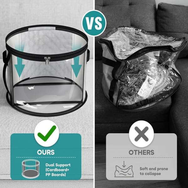 Transparent hat storage bag - Hat box - Storage boxes - Hat storage box - With carrying handle - Grey
