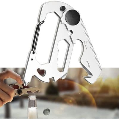 Mini multifunktionskortkniv, udendørs overlevelsesværktøj, rustfrit stål, sekskantet hoved
