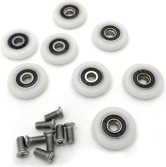 Delar Skjutbara Duschdörrsrullar, 19 mm Duschdörrsrullar