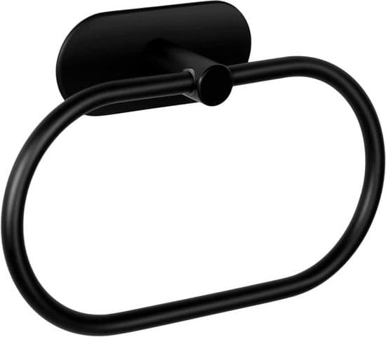 Borefri Håndklædeholder - Badeværelseshåndklædeholder med Vægmonteret Krog og Ring (Rustfrit Stål)