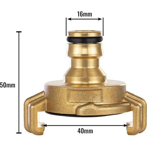 2x Geka Messing Hurtigkoblinger med Slangeforbinder (kompatibel med Gardena system)
