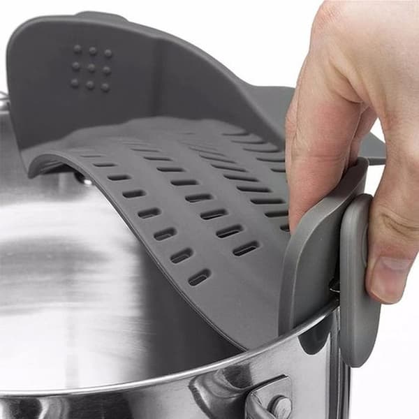 Silicone Colander - Strainer - Kitchen Set - Drying Rack for the Kitchen - Pasta Strainer - Food Grade Silicone - Grey