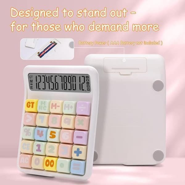 Mechanical Keyboard Calculator - 12-Digit Large LCD Display - Large Keys, True Mechanical Keyboard, Office Desktop Calculator - Study