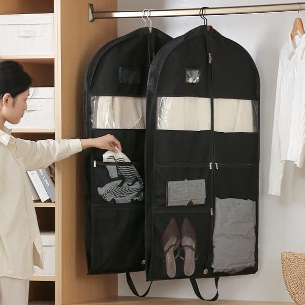 Garment Bag with Pockets: Dustproof Protection & Storage Bag for Wardrobe L