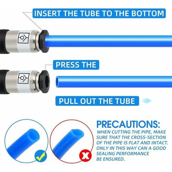 Trykluft kontraventilforbindere, 6 mm, push-to-connect luftstrømsfittings, flere farver, Largeight