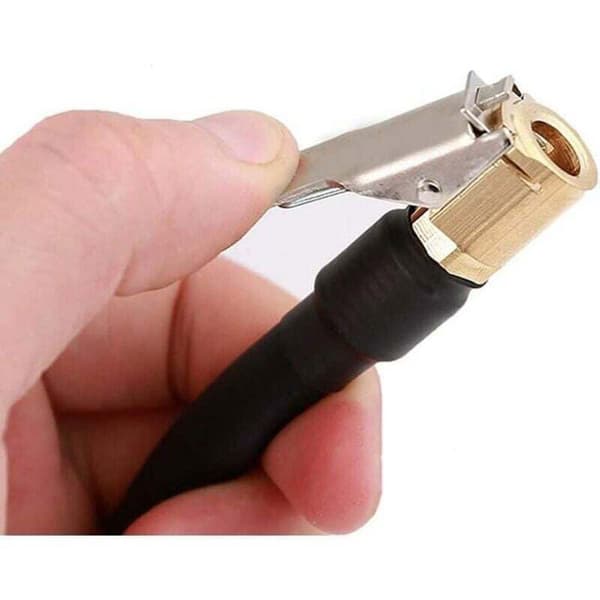 OKZ Dækventiladapter - Oppustningspumpe Slange - 2 Messing Oppustningsdyser - Ventilforbinder - 30 cm