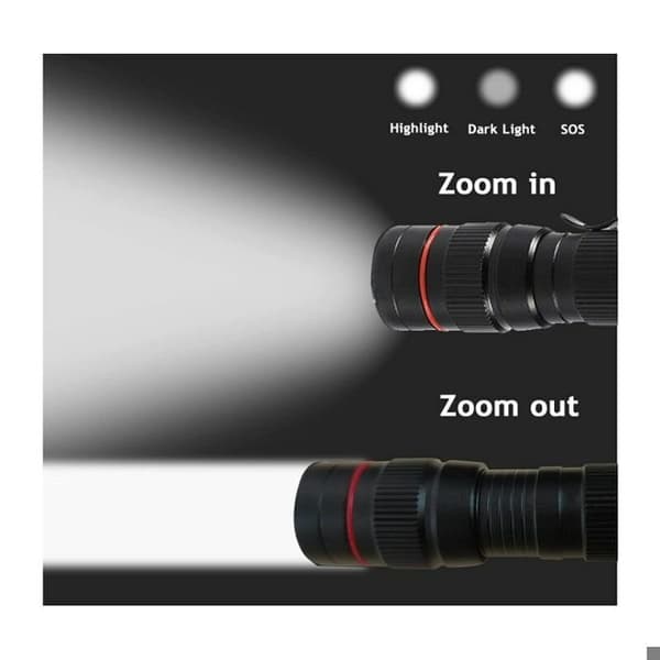 Mini LED Lommelygte - Genopladelig - 3 Tilstande - Pakke med 2 - Sort