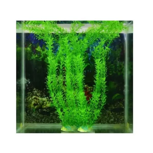 Kunstig plast akvarieplante, grønn, 30 cm