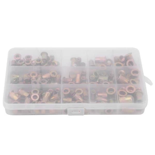 150-delars nitmutterset, galvaniserade nitinsatsmuttrar i kolstål 632 832 1024 1032 DIY