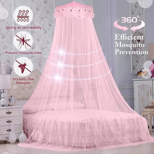 Prinsesse Myggenet Sengehimmel - Polyester - Pink - 60 cm diameter