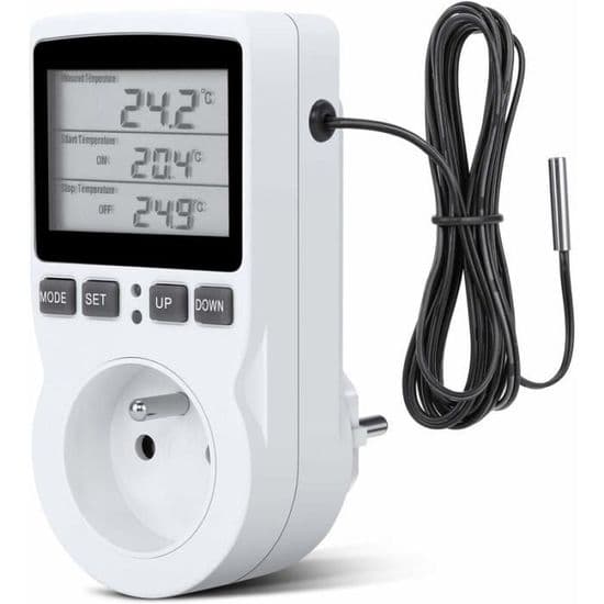 Digital Programmerbar Termostatstik - 3680W - Indendørs - 1,8m Probe