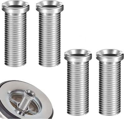 Vaskekurvskruer 35 mm - Rustfrit stål - Sølvfarve - Pakke med 4