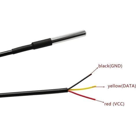 5 STK 18B20 Vandtæt Temperatursensor Termoelement Termometer 1M med Kabel Termisk Modstand