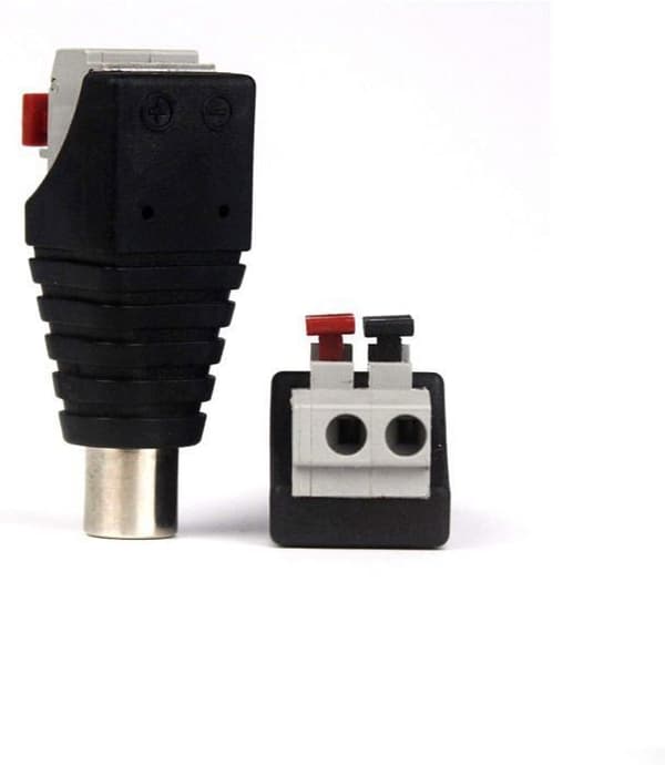 Audio/video AV han/hun fjederstikadapter, 2 par RCA til 2 terminaler til hun CLOCK