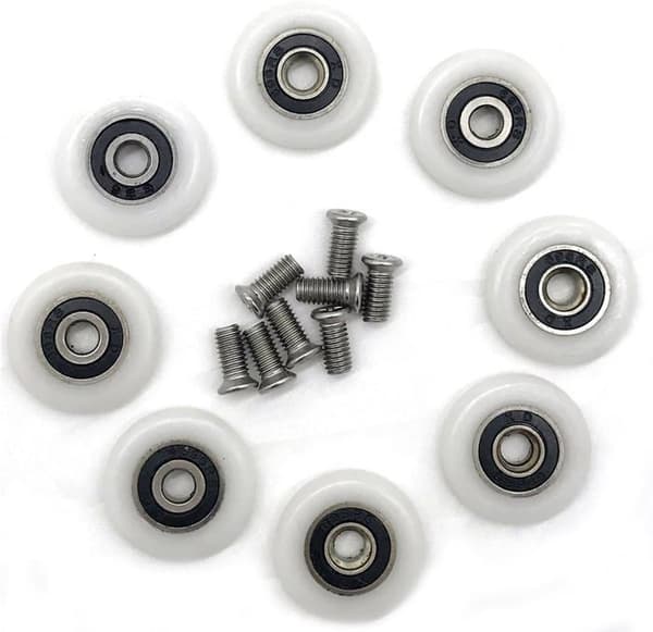 Stykker Skydedør Ruller til Brusekabine, 19mm Brusekabine Ruller