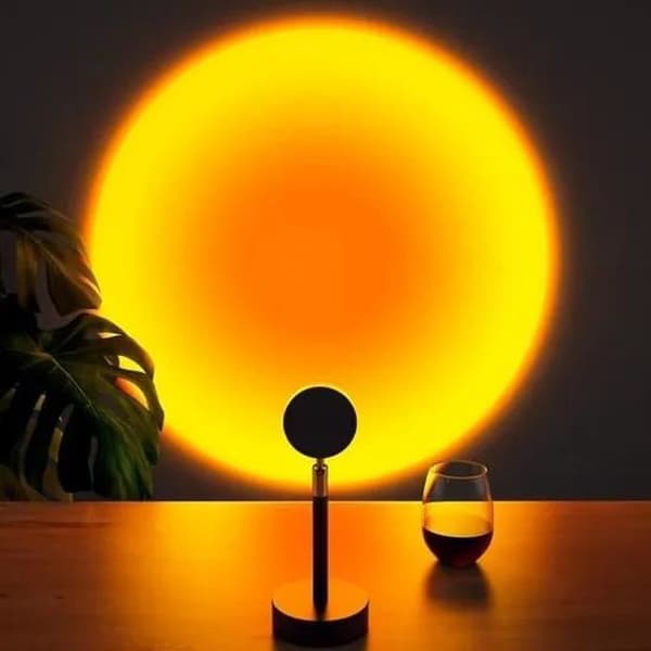 Solnedgångsprojektionsbordslampa - Svart - USB Uppladdningsbar - LED - Samtida Design