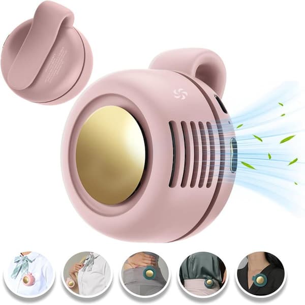 Portable Clip Fan, Mini Fan with USB Charging Function, 360° Rotatable, Quiet Bladeless Mini Fan with 3 Speeds
