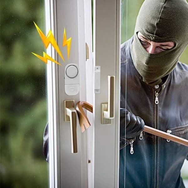 Paket med 8 Mini Trådlösa Hemdörrslarm, Anti-Intrång Hemlarmsystem, Trådlös Säkerhetssensor