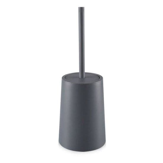 Grå designer toiletbørste med plastholder til badeværelset, dimensioner 37x18x13 cm