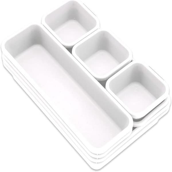8-delat förvaringsfackset med avdelare, plast, vit
