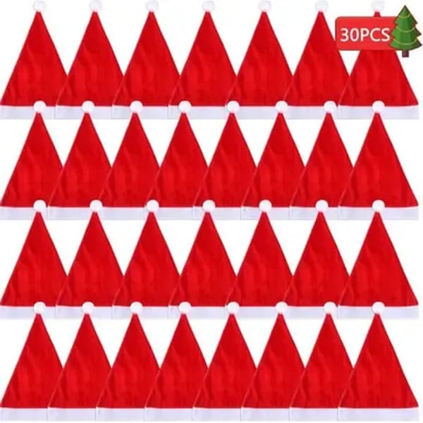 Julhatt - Ej specificerad - 30 stycken - Röd och vit - Non-woven tyg - 30x40 cm