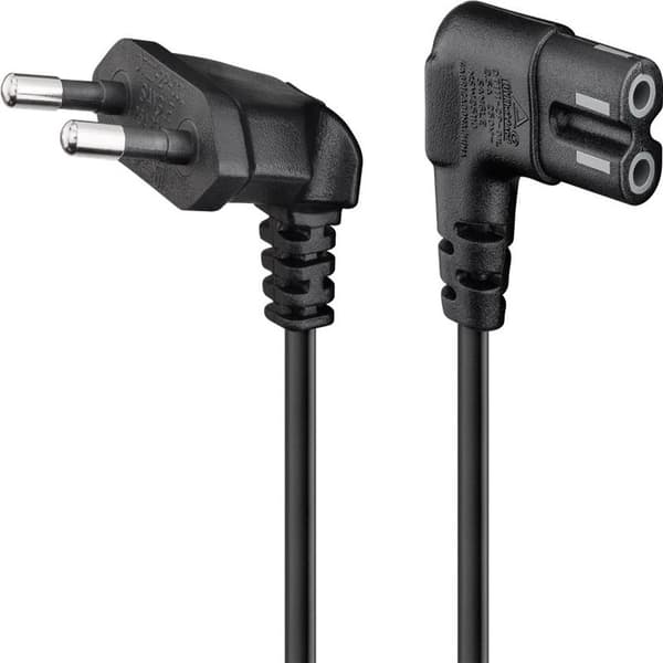 Connection cable with Euro plug, angled, 3 m, black