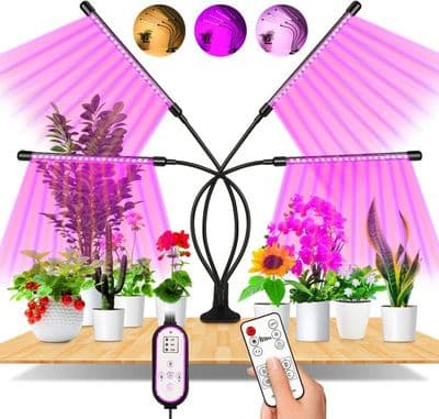 80 LED 360° vækstlys med 4 fuldspektrede hoveder og automatisk timer