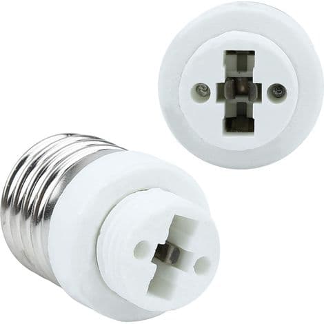 4x E27 til G9 lampefatningsadapter i HVIT - Sett med 4 omformere for lampefatninger for gløde-, LED-, halogen- og energisparepærer