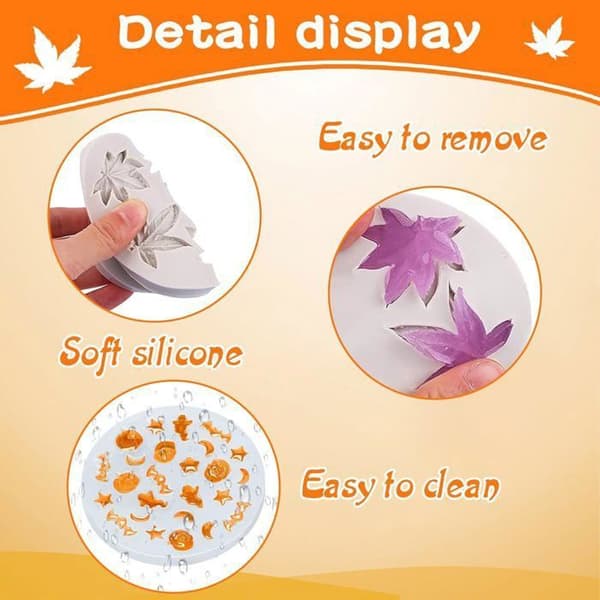 3D Silikone Græskar Epoxy Form, 7 Stk Græskar Epoxy Form, til Festival Efterår Høst Thanksgiving Halloween DIY