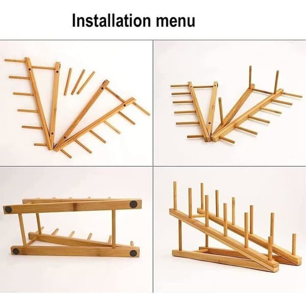 Diskställ i bambu, diskställ... för köksskåp