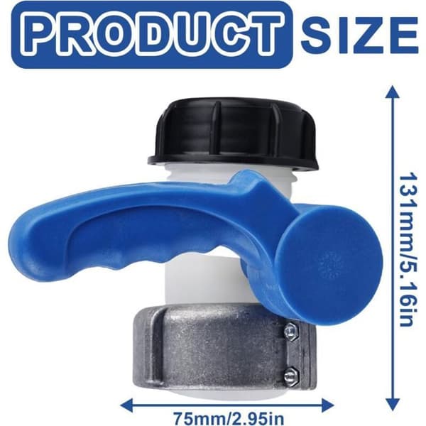 IBC DN50 - 75 mm Adapter - Sommerfugleventil - Flere farver