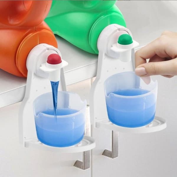 2-pakning vaskemiddeloppsamler/dispenserkoppholder - hvit