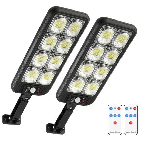 Udendørs LED solcellelampe, 200 LED udendørs solcellegadelampe med bevægelsessensor, IP65 vandtæt, 3 tilstande