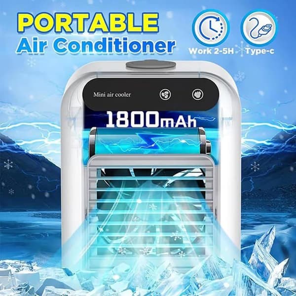 Bærbar Aircondition Ventilator, Ultra-Stille, Luftkøler