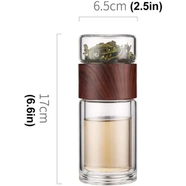Te-infuser - Glas - 300 ML - Dobbeltvægget - Bærbar - Ikke-giftig