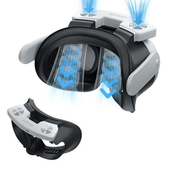 Meta Quest 3 VR-headset med kølemaske og issilkessvamp
