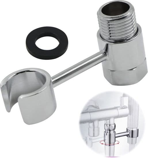 Dusjhodeholder, Håndholdt Dusjhodefeste, 20 mm Tilkobling, Universell Dørmutter, 360° Justerbar, Veggmontert Dusjhode for Baderom