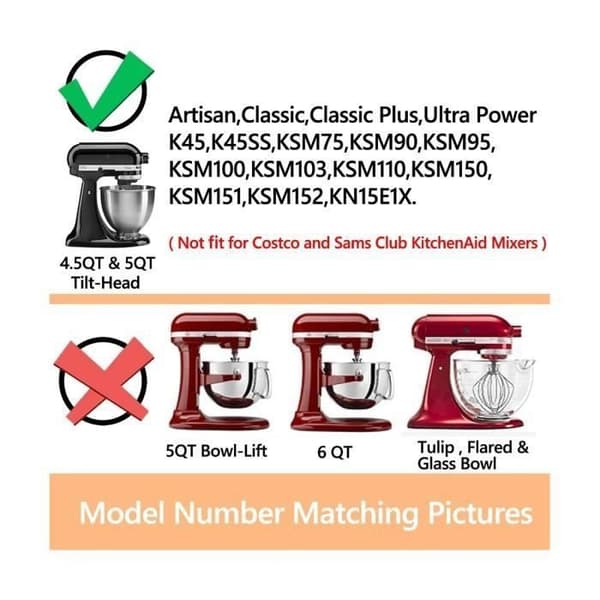 Til Kitchen Aide tilbehør 4,5-5 Qt røremaskiner med vippehoved Kitchenaid piskeris til K45B-K5THCB-K5THBS BLENDER