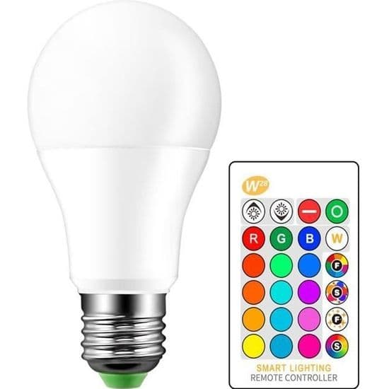E27 10W RGBW LED-lamppu, lämmin valkoinen värinvaihtolamppu