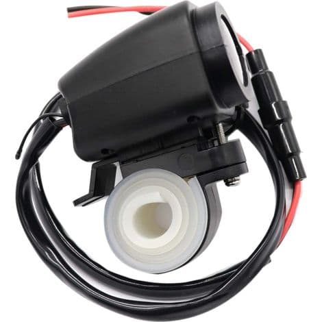12V til 5V USB Motorcykeloplader - Til 2.1A 12V Motorcykelopladere - Med LED Voltmeter og Display Termometer