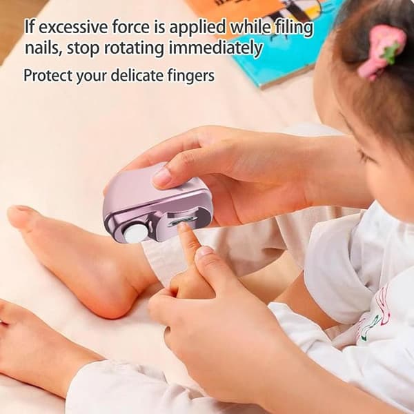 Electric Nail Clipper for Thick Nails, Automatic Trimming and Filing, Suitable for Elderly and Men, 2 Speeds, LED Light (White)