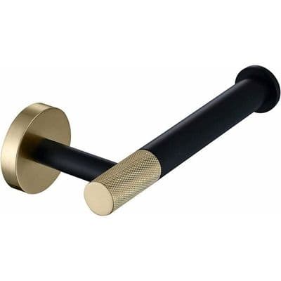 Toiletpapirholder, rustfrit stål - børstet guld - mat sort - vægmonteret